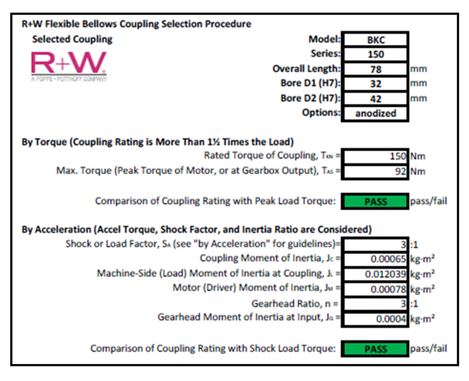 AUTOMATIC SIZING OF BELLOWS COUPLINGS